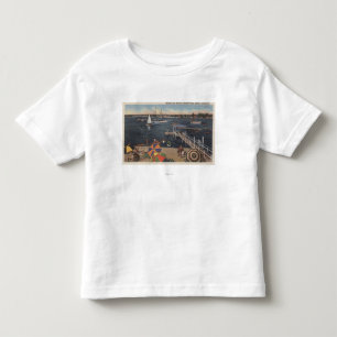 T-shirt Pour Les Tous Petits Canotage et natation sur la baie de Newport