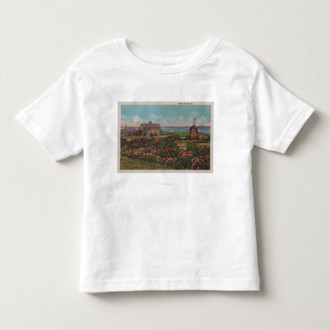 T-shirt Pour Les Tous Petits Cape Cod, MassachusettsHomes par la vue de mer (Devant)