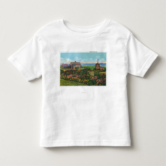 T-shirt Pour Les Tous Petits Cape Cod, MassachusettsView des maisons par (Devant)