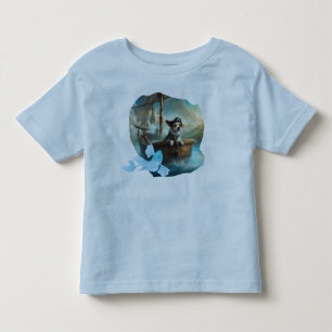 T-shirt Pour Les Tous Petits Capitaine chiot à la barre de son bateau à la rech