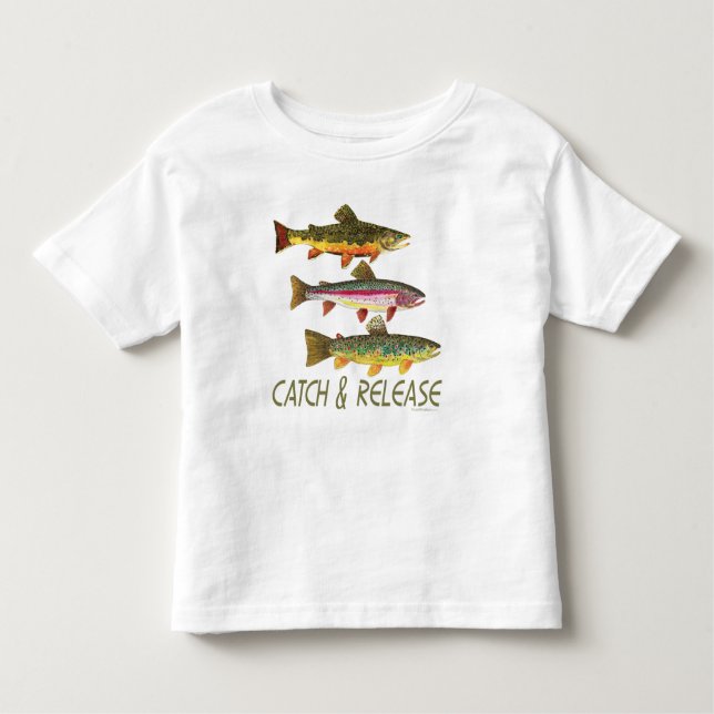 T-shirt Pour Les Tous Petits Captures et rejets de truites (Devant)