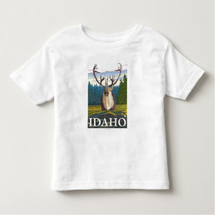 T-shirt Pour Les Tous Petits Caribou dans le sauvage - l'Idaho
