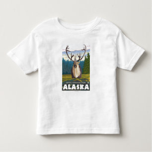 T-shirt Pour Les Tous Petits Caribou dans le sauvage - parc national de Denali,