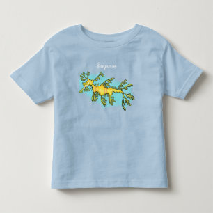 T-shirt Pour Les Tous Petits Caricature amusante de dragon de mer feuillu