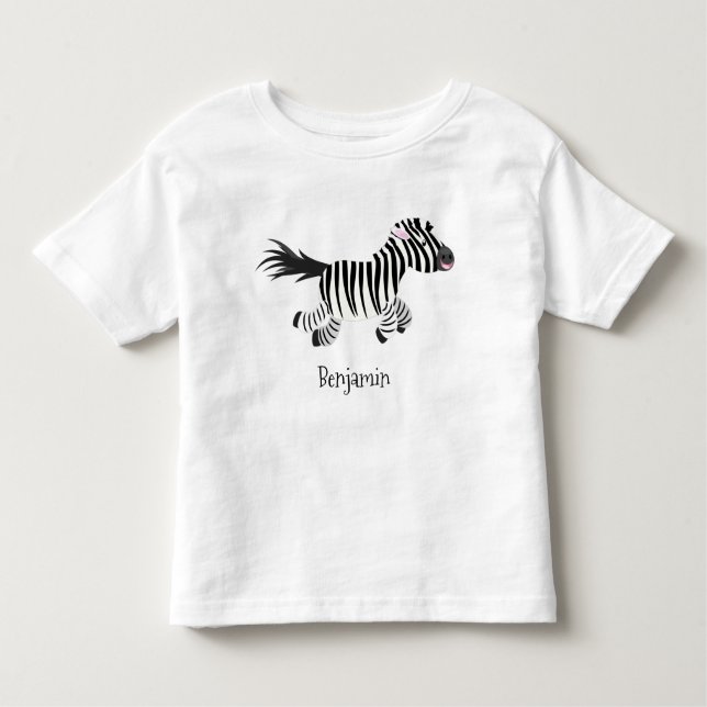 T-shirt Pour Les Tous Petits Caricature amusante de zèbre (Devant)
