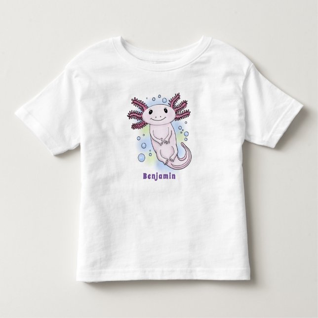 T-shirt Pour Les Tous Petits Caricature axolotl rose adorable (Devant)