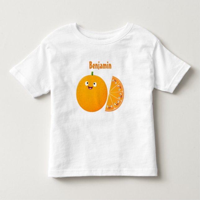 T-shirt Pour Les Tous Petits Caricature d'agrumes d'orange (Devant)
