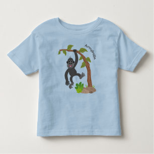 T-shirt Pour Les Tous Petits Caricature de bébé gorille joyeux