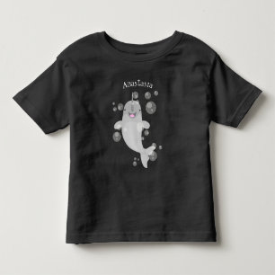 T-shirt Pour Les Tous Petits Caricature de bulles de narval joyeux