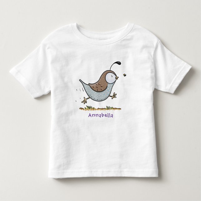 T-shirt Pour Les Tous Petits Caricature de caille californienne joli (Devant)