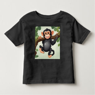 T-shirt Pour Les Tous Petits Caricature de chimpanzé fou mignon