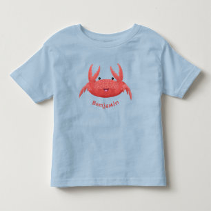 T-shirt Pour Les Tous Petits Caricature de crabe rouge cuite