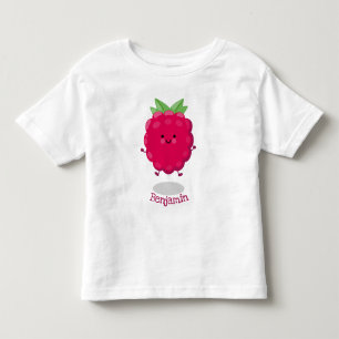T-shirt Pour Les Tous Petits Caricature de framboise très heureuse