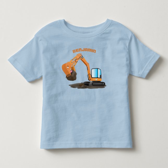 T-shirt Pour Les Tous Petits Caricature de la pelle orange (Devant)
