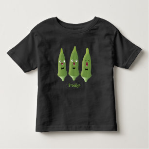 T-shirt Pour Les Tous Petits Caricature de légumes de l'okra chantante mignonne