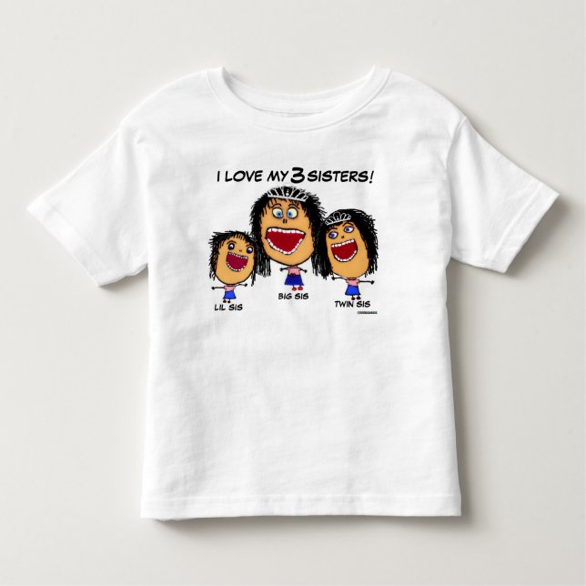 T-shirt Pour Les Tous Petits Caricature de mes trois soeurs (Devant)
