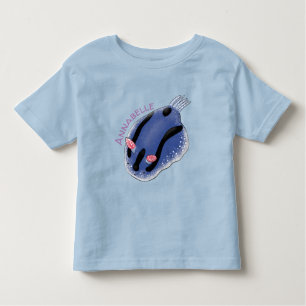 T-shirt Pour Les Tous Petits Caricature de nudibranche bleu mignon