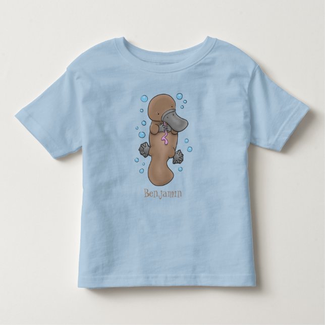 T-shirt Pour Les Tous Petits Caricature de platypus bébé très heureuse (Devant)