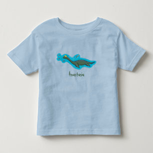 T-shirt Pour Les Tous Petits Caricature de plesiosaure, monstre marin mignon et