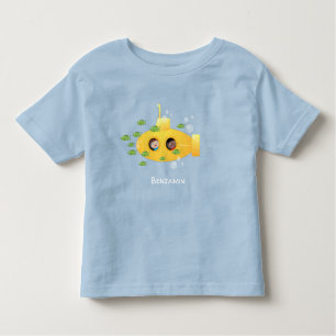 T-shirt Pour Les Tous Petits Caricature de poisson sous-marin jaune mignon