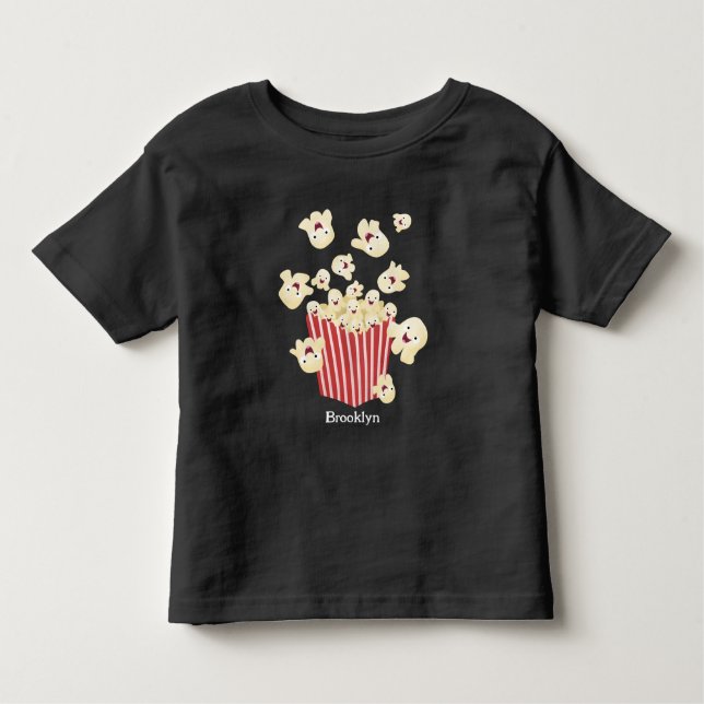 T-shirt Pour Les Tous Petits Caricature de pop-corn drôles (Devant)