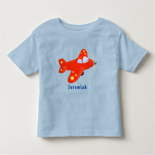 T-shirt Pour Les Tous Petits Caricature de vol d'avion rouge mignon