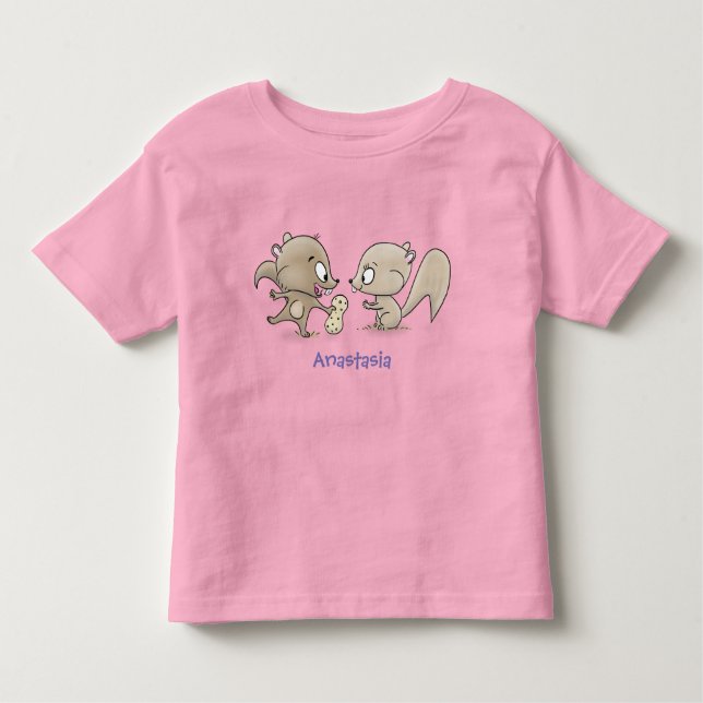 T-shirt Pour Les Tous Petits Caricature d'écureuils marrants (Devant)