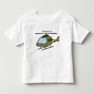 T-shirt Pour Les Tous Petits Caricature d'hélicoptère camoflage de l'armée
