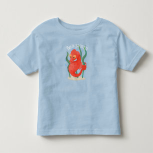 T-shirt Pour Les Tous Petits Caricature d'hippocampe rouge mignon