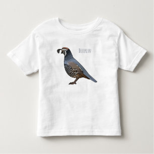 T-shirt Pour Les Tous Petits Caricature d'oiseau de caille de Californie