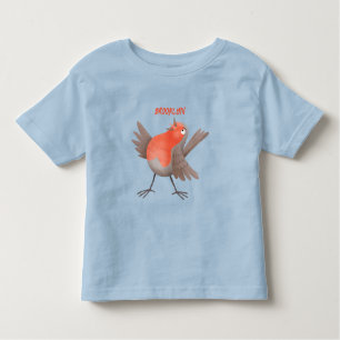 T-shirt Pour Les Tous Petits Caricature d'oiseau rouge chantant mignon