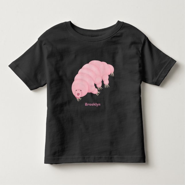 T-shirt Pour Les Tous Petits Caricature d'ours d'eau tardigrade rose mignon (Devant)