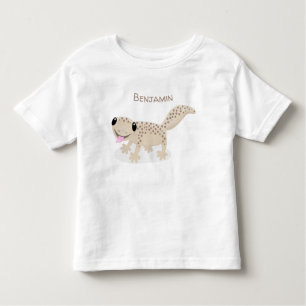 T-shirt Pour Les Tous Petits Caricature joli tan gecko tan joyeux