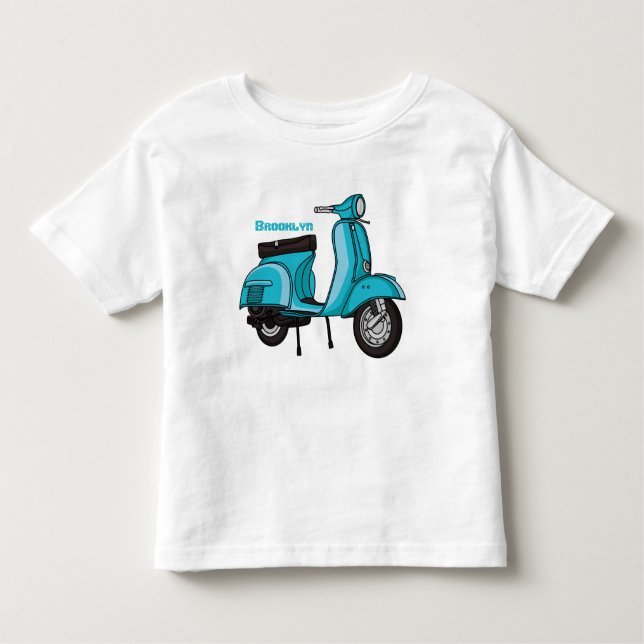 T-shirt Pour Les Tous Petits Caricature moto mopée mûre illustration (Devant)