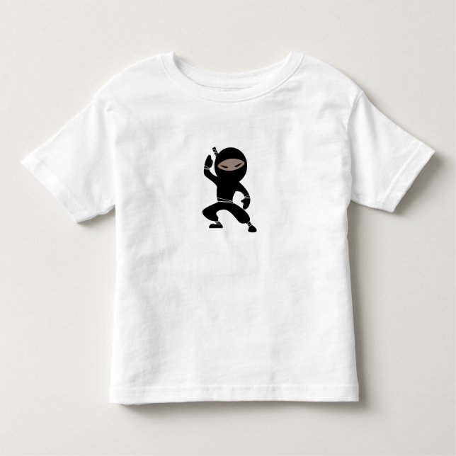 T-shirt Pour Les Tous Petits Caricature Petit Guerrier Ninja (Devant)
