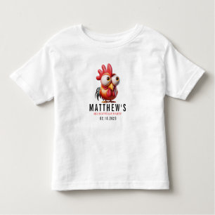 T-shirt Pour Les Tous Petits Caricatures du coq mignonne 3ème anniversaire