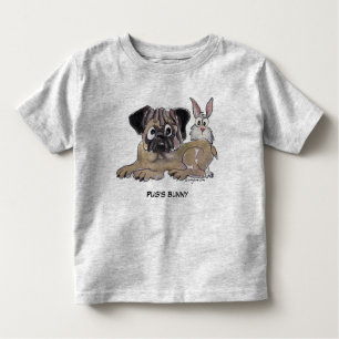 T-shirt Pour Les Tous Petits Carlin Bunny mignon chien de dessin