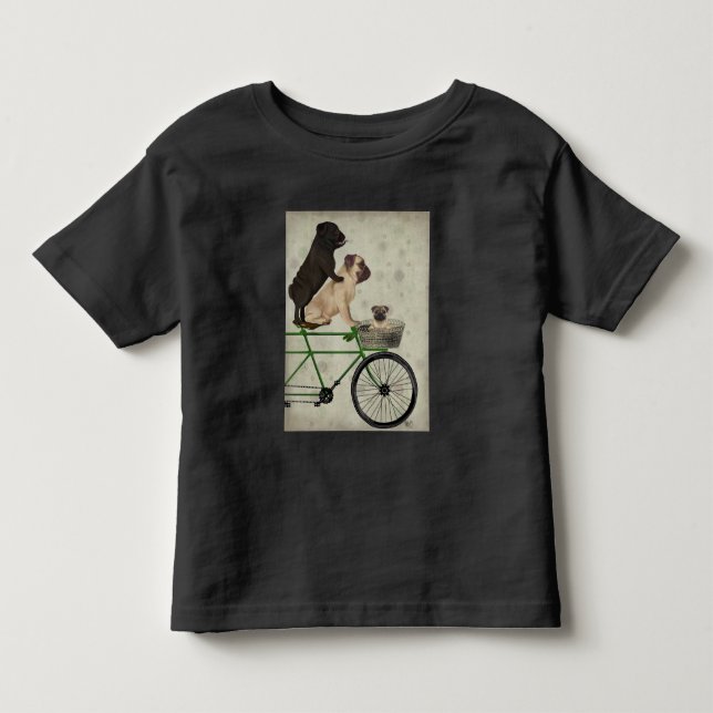 T-shirt Pour Les Tous Petits Carlins à vélo (Devant)