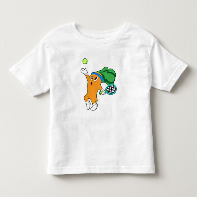 T-shirt Pour Les Tous Petits Carotte au tennis avec raquette de tennis (Devant)