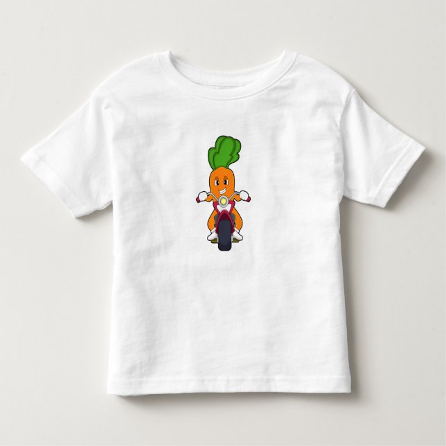 T-shirt Pour Les Tous Petits Carotte comme Biker avec Motorcycle.PNG (Devant)