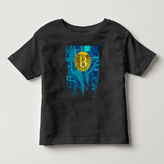 T-shirt Pour Les Tous Petits Carte Bitcoin Cryptomonnaie et circuit