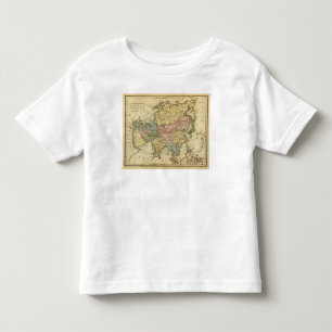 T-shirt Pour Les Tous Petits Carte d'atlas couleur de main de l'Asie