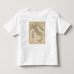 T-shirt Pour Les Tous Petits Carte d'atlas couleur de main de l'Italie