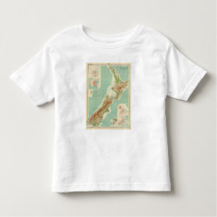 T-shirt Pour Les Tous Petits Carte d'atlas de la Nouvelle Zélande