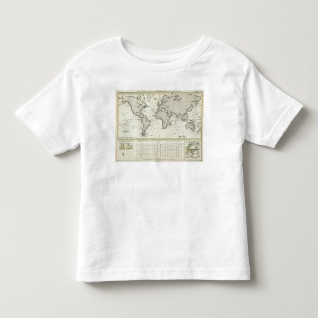 T-shirt Pour Les Tous Petits carte d'atlas de Marée-vague (Devant)