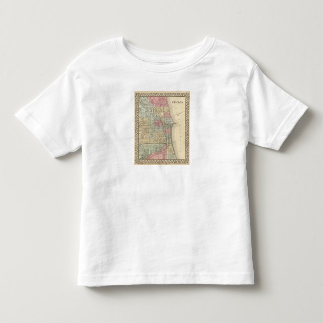 T-shirt Pour Les Tous Petits Carte de Chicago par Mitchell (Devant)
