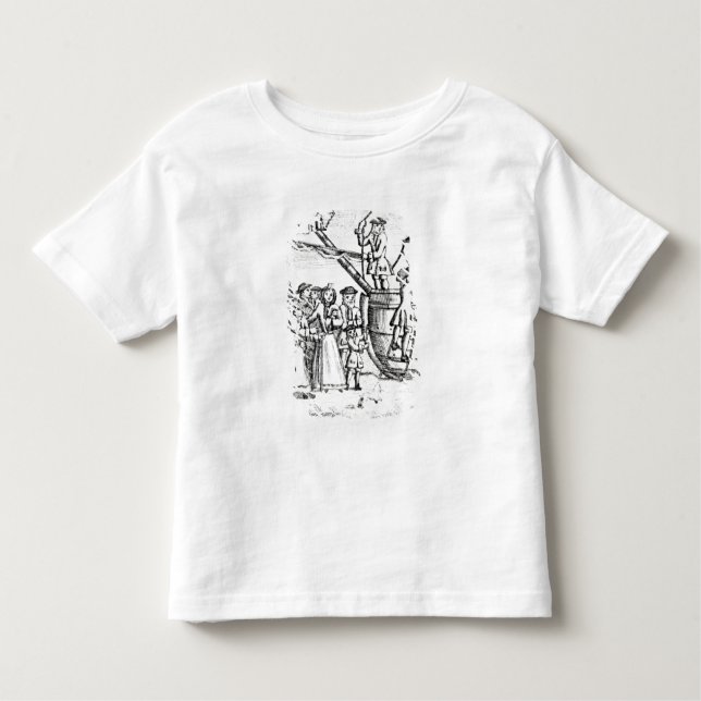 T-shirt Pour Les Tous Petits Carte de jeu dépeignant l'arrivée d'immigrés (Devant)