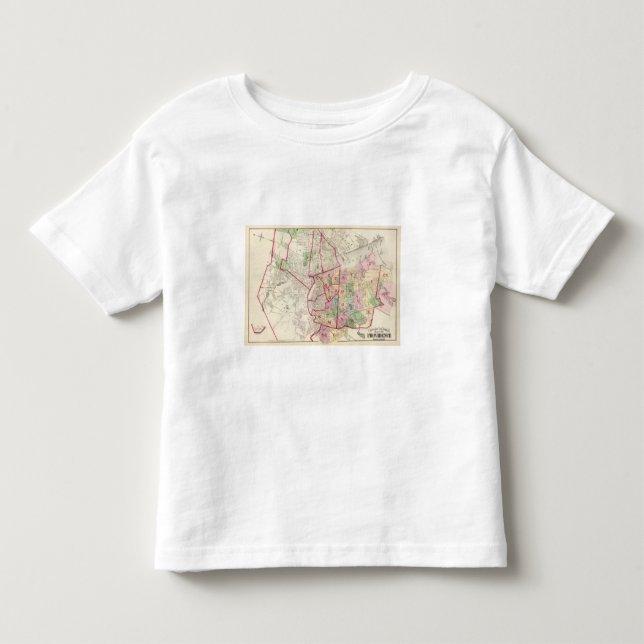 T-shirt Pour Les Tous Petits Carte de Johnston Île de Rhode (Devant)