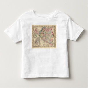 T-shirt Pour Les Tous Petits Carte de la Russie, Suède, Norvège par Mitchell