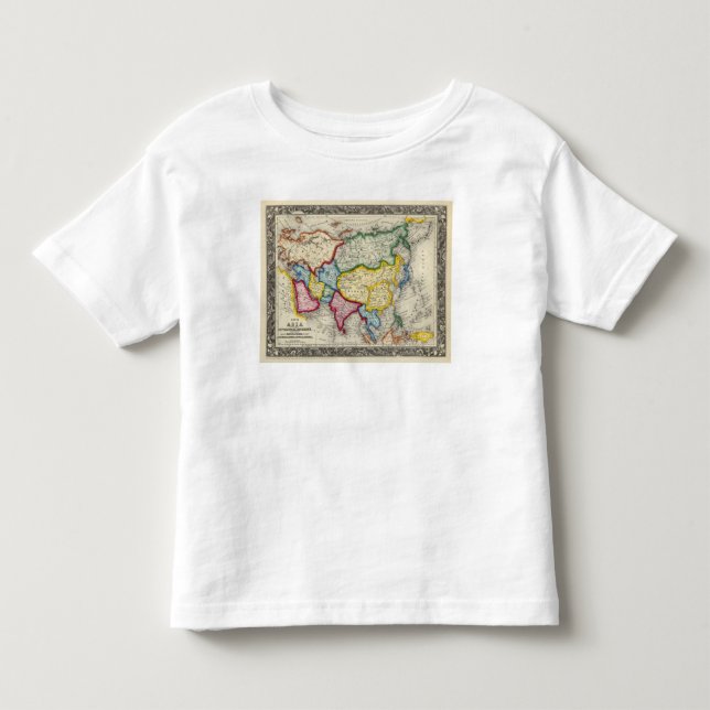 T-shirt Pour Les Tous Petits Carte de l'Asie (Devant)